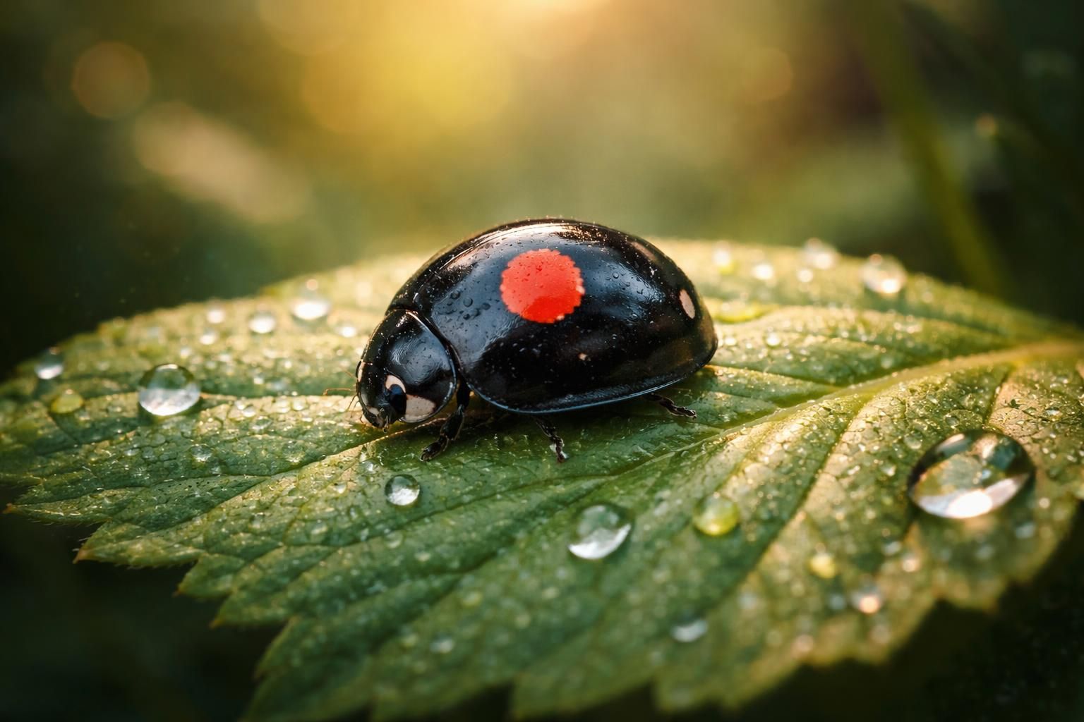 Coccinelle noire point rouge : signification et légendes qui l’entourent